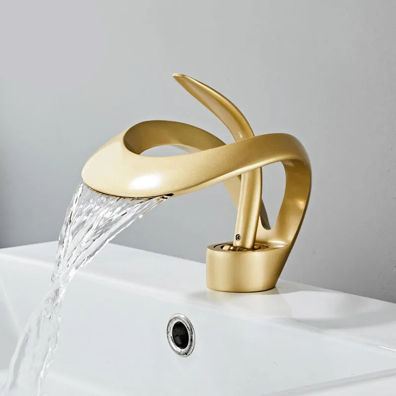 Creative Matte Golden Bathroom Basin Faucet – Modern Elegance for Your Sink - Loovy # 