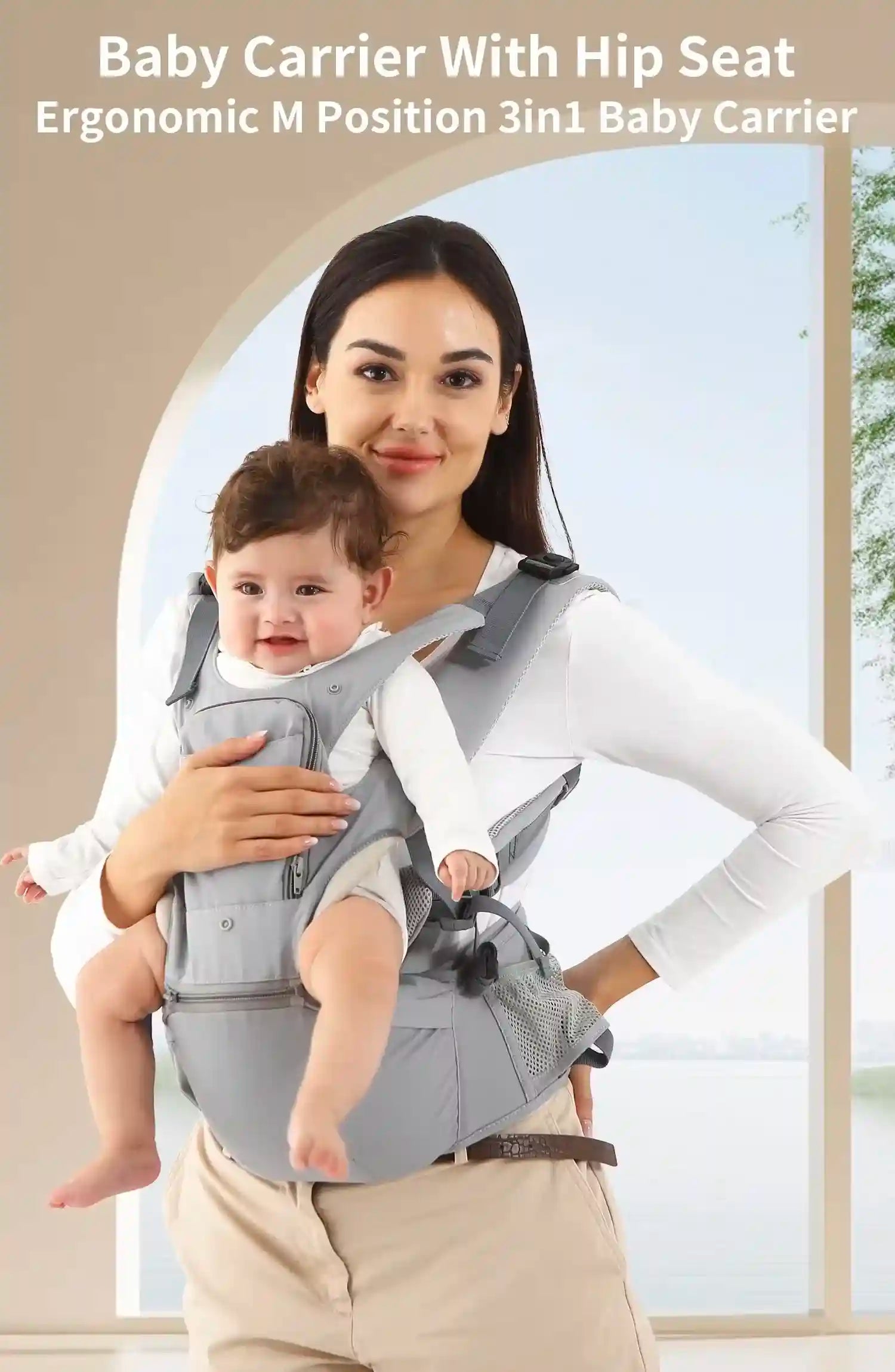 3-in-1 Baby Carrier – Multi-Functional Hip Seat with Front Hold, Breathable Waist Stool for Infants 0-2 Years, Portable and Ergonomic Design - Loovy # 