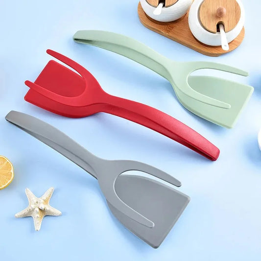 2-in-1 Non-Stick Spatula & Tong - Pancake Flipper, Egg Turner, & Steak Shovel - Loovy # 