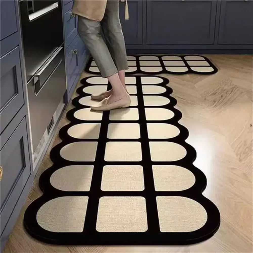 Non-Slip Crystal Velvet Kitchen Mat for Home, Living Room, and Bedroom, Carpet - Loovy # 
