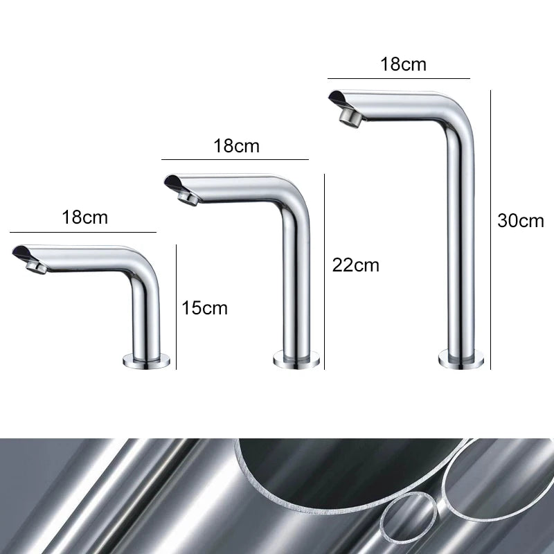 Sensor Basin Faucet – Chrome Deck-Mounted Automatic Water Mixer Tap - Loovy # 