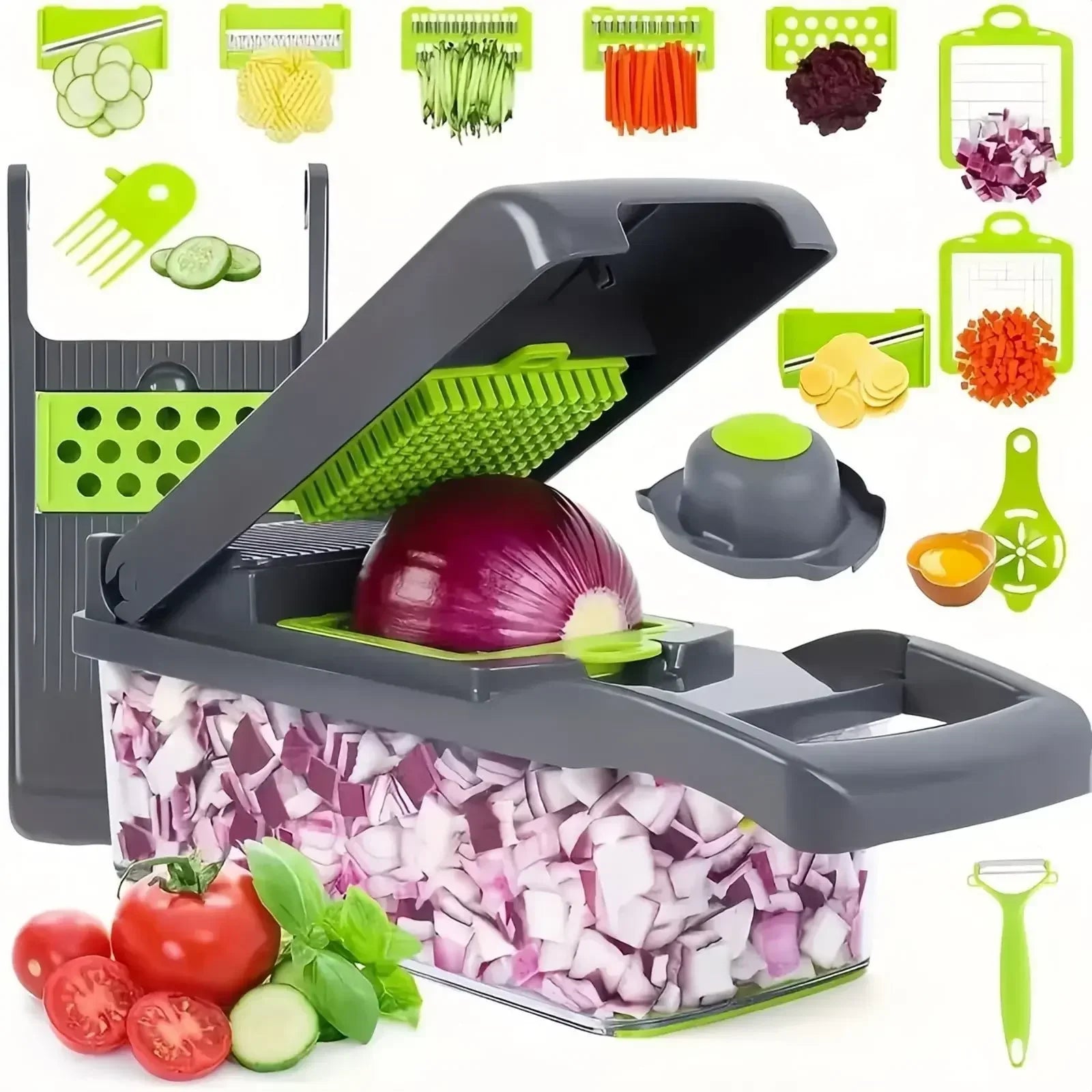 14/16-in-1 Multifunctional Vegetable Chopper - Slice, Dice, Shred with Ease - Loovy # 