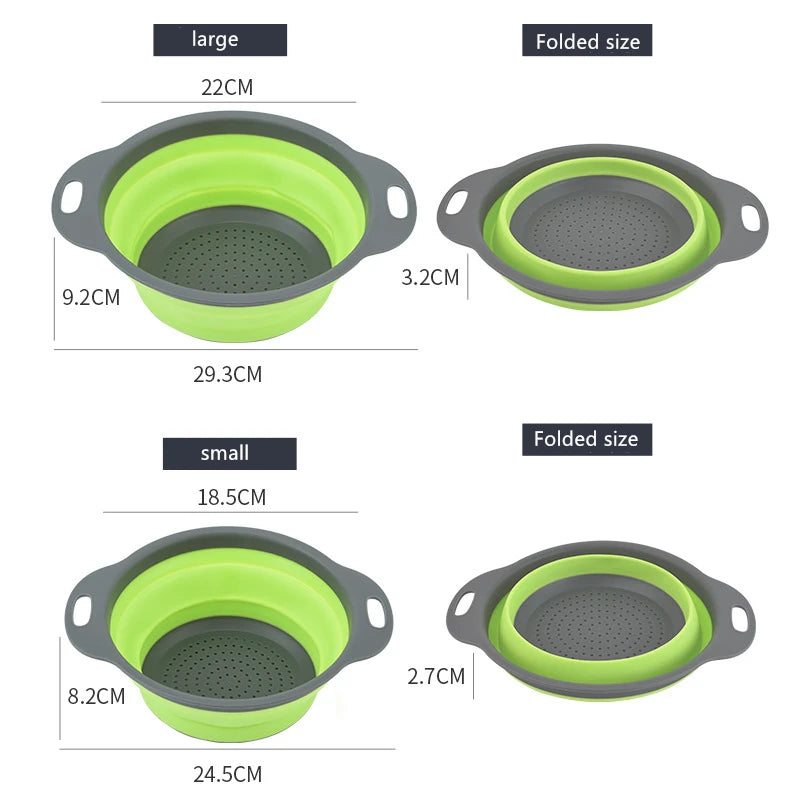 Foldable Silicone Colander - Space-Saving Multifunctional Drainer for Kitchen - Loovy # 
