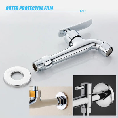 Decorative Stainless Steel Faucet Cover – Self-Adhesive Water Pipe Wall Hole Covers for Bathroom & Kitchen - Loovy # 