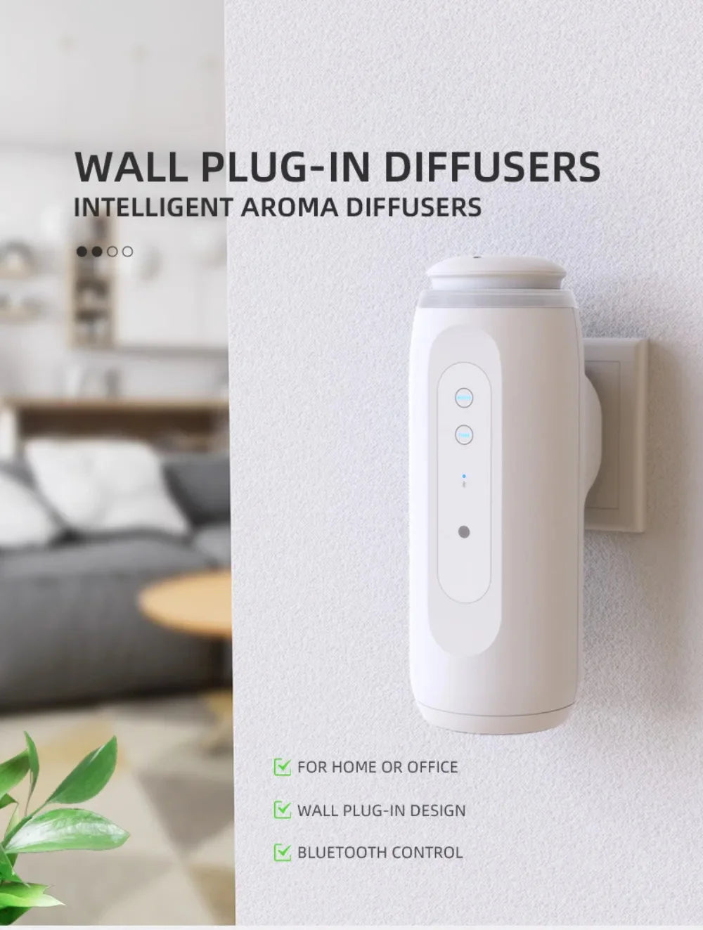 300m³ Wall Plug Aroma Diffuser – Smart Bluetooth-Controlled Fragrance Air Freshener - Loovy # 