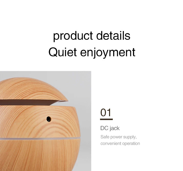 Mini USB Ultrasonic Wood Grain Aroma Diffuser & Air Humidifier - Loovy # 