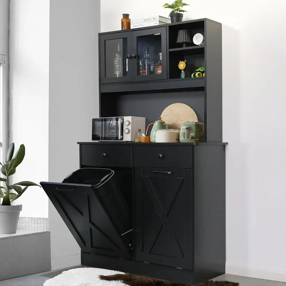 Dual Tilt-Out Trash Cabinet - Kitchen Storage with Modern Design - Loovy # 