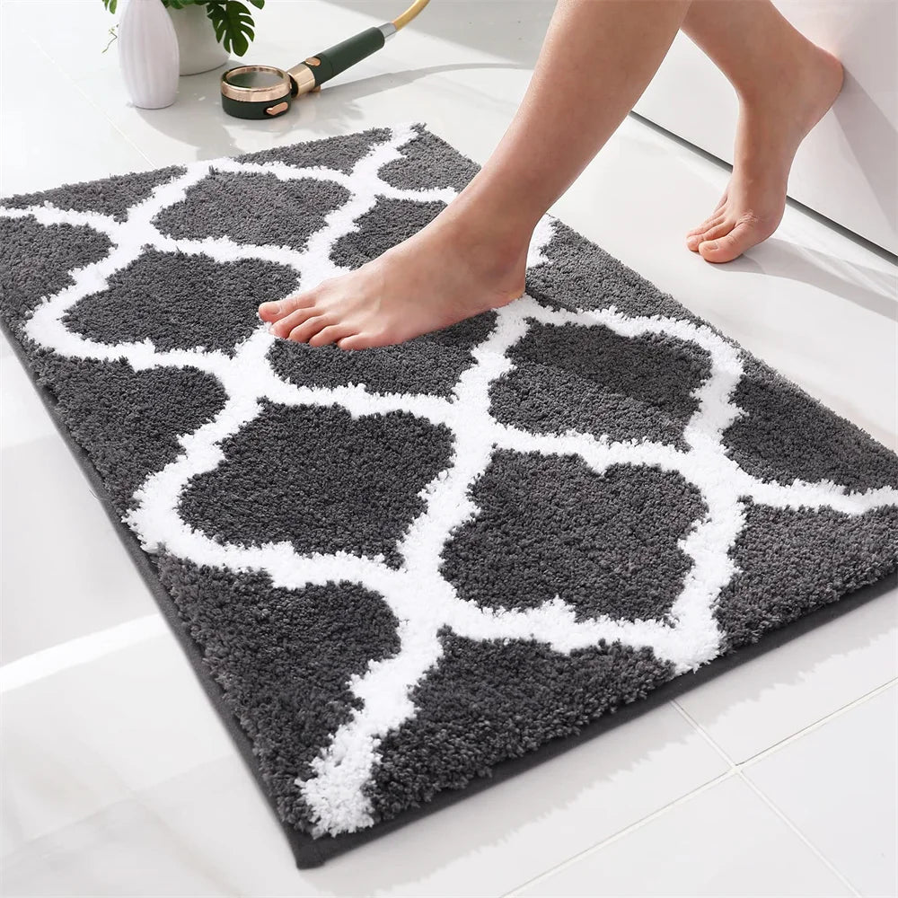Shaggy Microfiber Bath Mat – Super Absorbent and Non-Slip Bathroom Rug - Loovy # 
