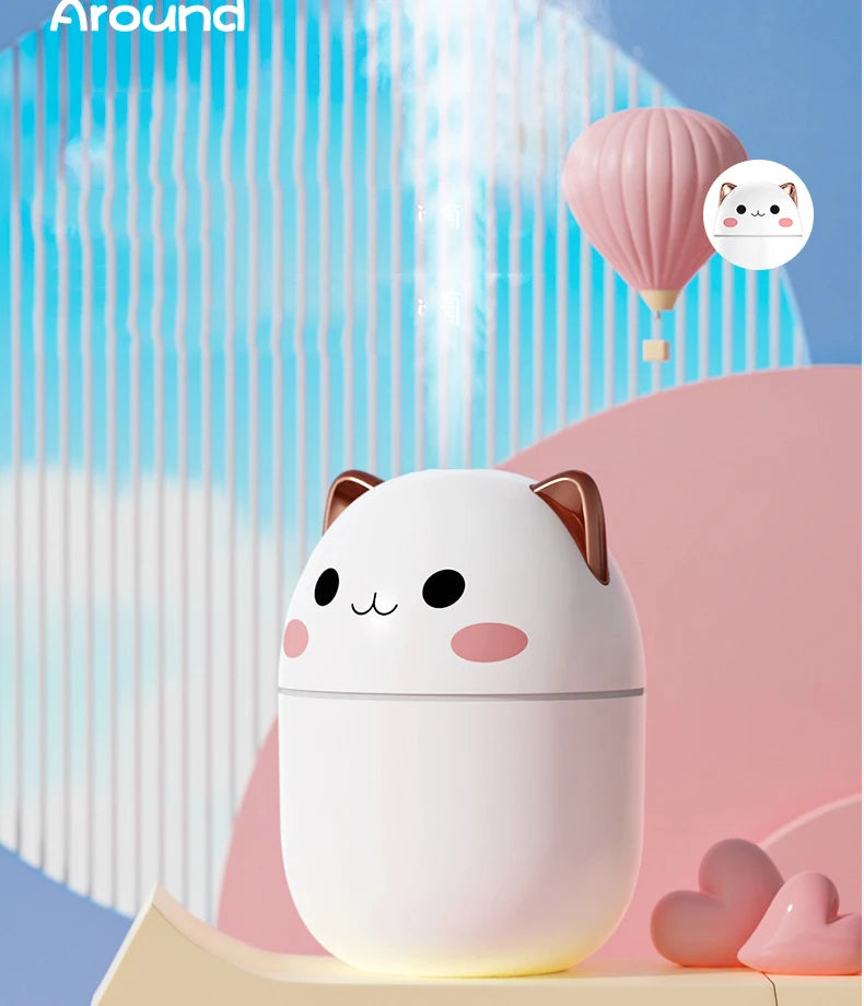 Portable 200ml Air Humidifier with Night Light – Kawaii Aroma Diffuser - Loovy # 