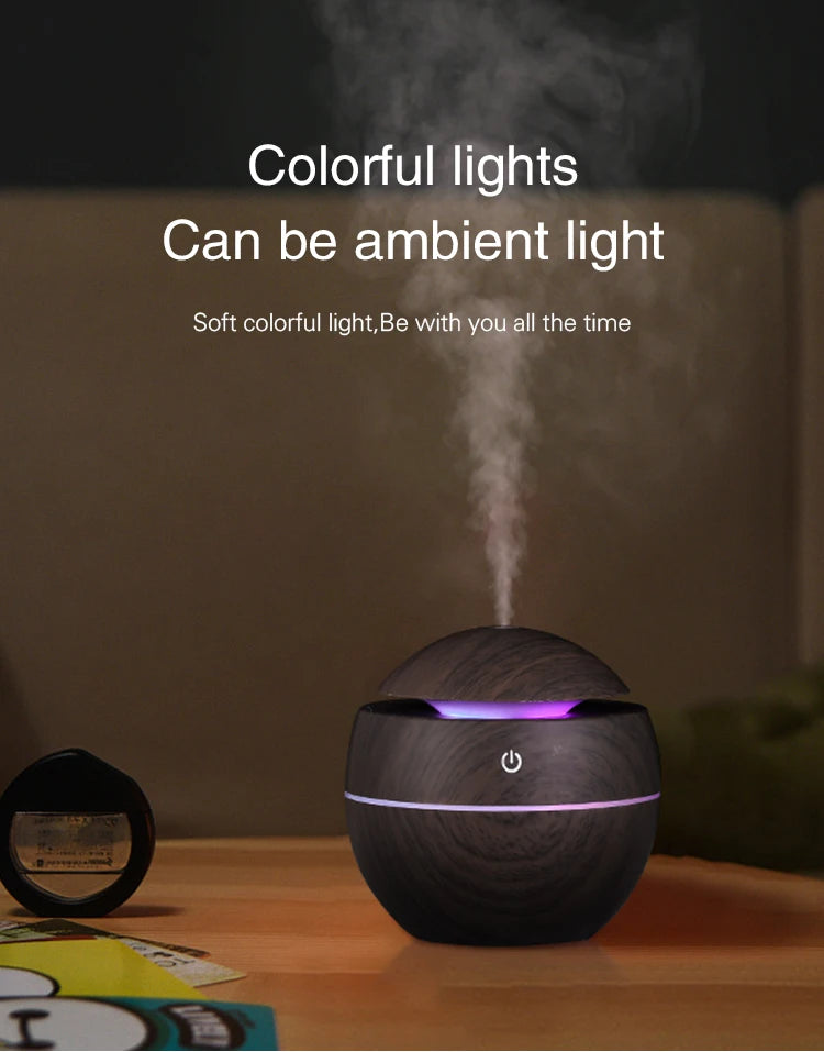 Mini USB Ultrasonic Wood Grain Aroma Diffuser & Air Humidifier - Loovy # 