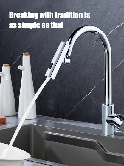 New Kitchen Waterfall Three-mode Universal Swivel Extension Faucet Splash-proof Nozzle Sink Multi-function - Loovy # 