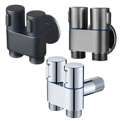 Zinc Alloy Wall-Mount Toilet Bidet Sprayer Set with Dual Outlet - Loovy # 
