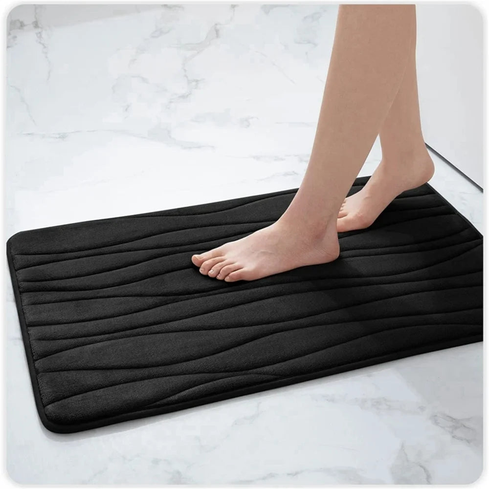 Memory Foam Bath Mat – Super Absorbent, Non-Slip Bathroom Rug, Bathrooms, restrooms, kitchens & doorways - Loovy # 