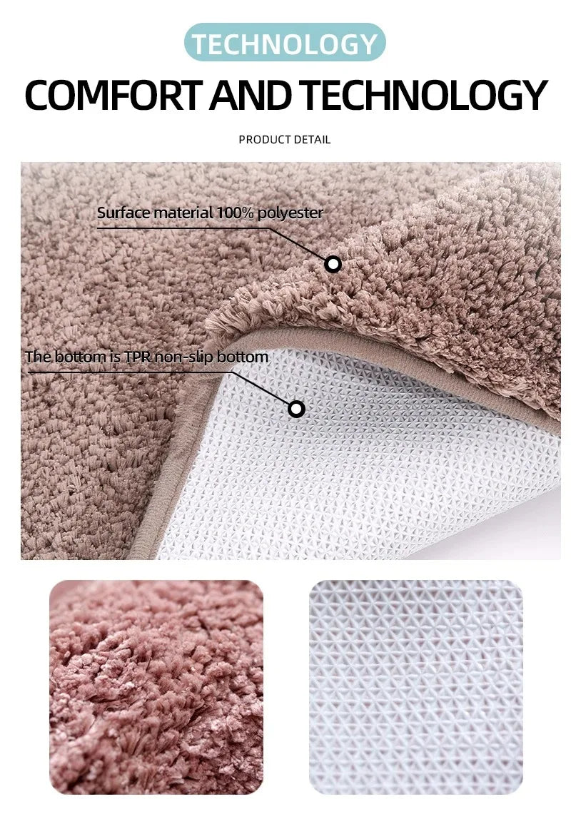 Soft & Comfortable Thick Plush Floor Mat - Non-Slip, Water-Absorbent Rug for Home Use - Loovy # 