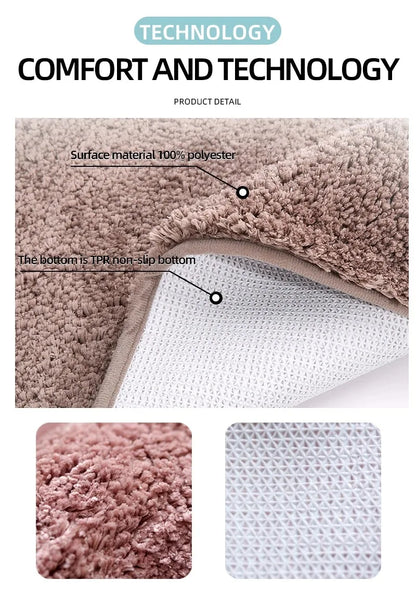 Soft & Comfortable Thick Plush Floor Mat - Non-Slip, Water-Absorbent Rug for Home Use - Loovy # 
