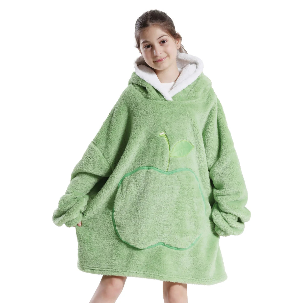 2025 Super Long Flannel Blanket Hoodie - Oversized Winter Pullover Fleece Sweatshirt for Women, Men & Kids - Loovy # 