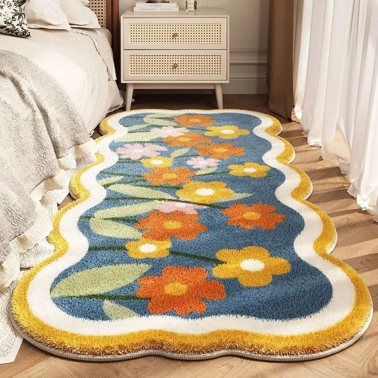 Flower Plush Area Rugs for Living Room Bedroom Non Slip Door Mat Ultra Soft Washable Rug Absorbent Bath Rug Floor Mat Carpet - Loovy # 