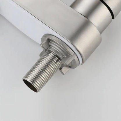 304 Stainless Steel Sink Faucet – Deck-Mounted, 360° Rotating Hot & Cold Mixer - Loovy # 