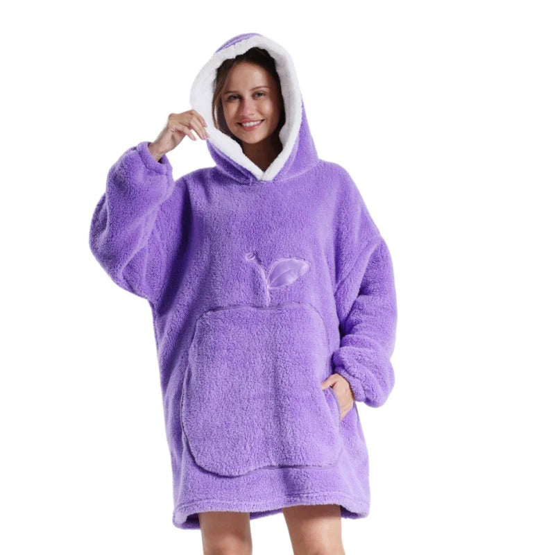 2025 Super Long Flannel Blanket Hoodie - Oversized Winter Pullover Fleece Sweatshirt for Women, Men & Kids - Loovy