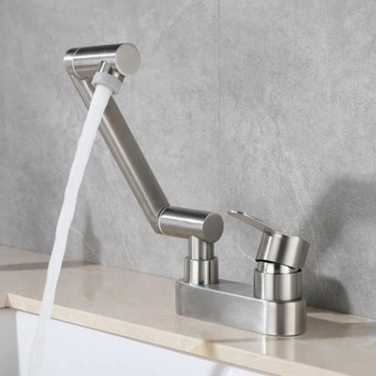 304 Stainless Steel Sink Faucet – Deck-Mounted, 360° Rotating Hot & Cold Mixer - Loovy # 