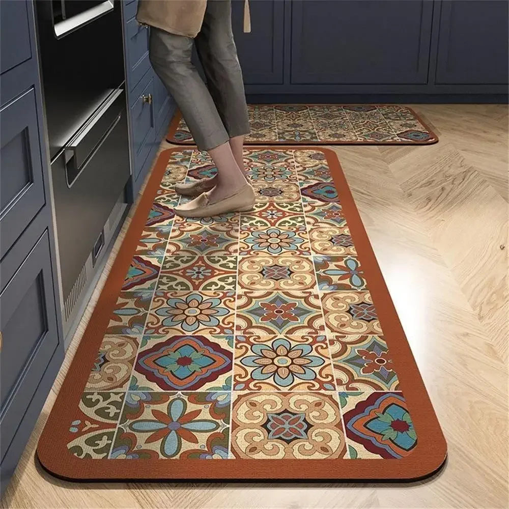 Non-Slip Crystal Velvet Kitchen Mat for Home, Living Room, and Bedroom, Carpet - Loovy # 