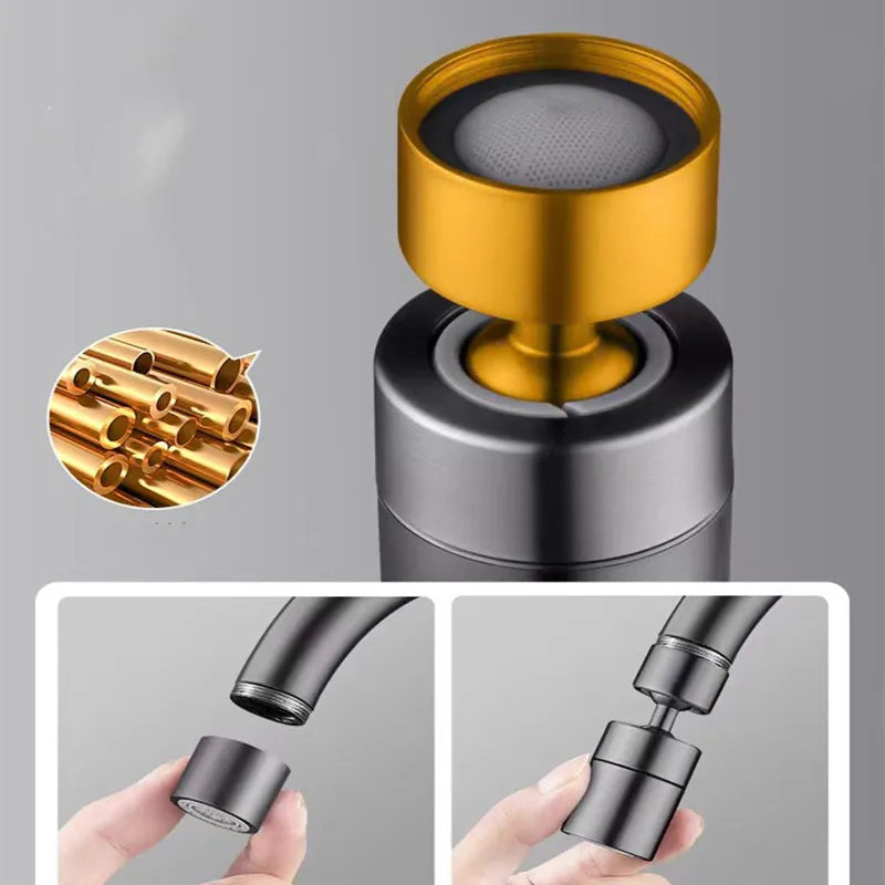 360° Swivel Faucet Spray Head – Rotatable Extension with Dual Modes for Water Saving - Loovy # 