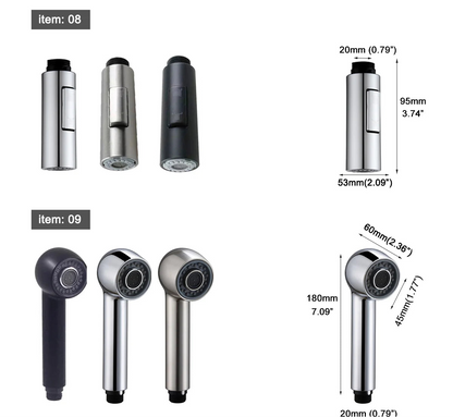 G1/2 Kitchen Faucet Pull-Out Sprayer - Replacement Nozzle for Easy Cleaning - Loovy # 