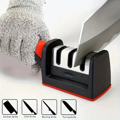 3-Stage Knife Sharpener - Quickly Sharpen Kitchen Knives with Ease - Loovy # 