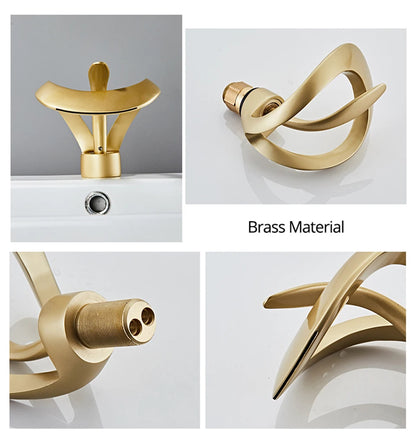 Creative Matte Golden Bathroom Basin Faucet – Modern Elegance for Your Sink - Loovy # 