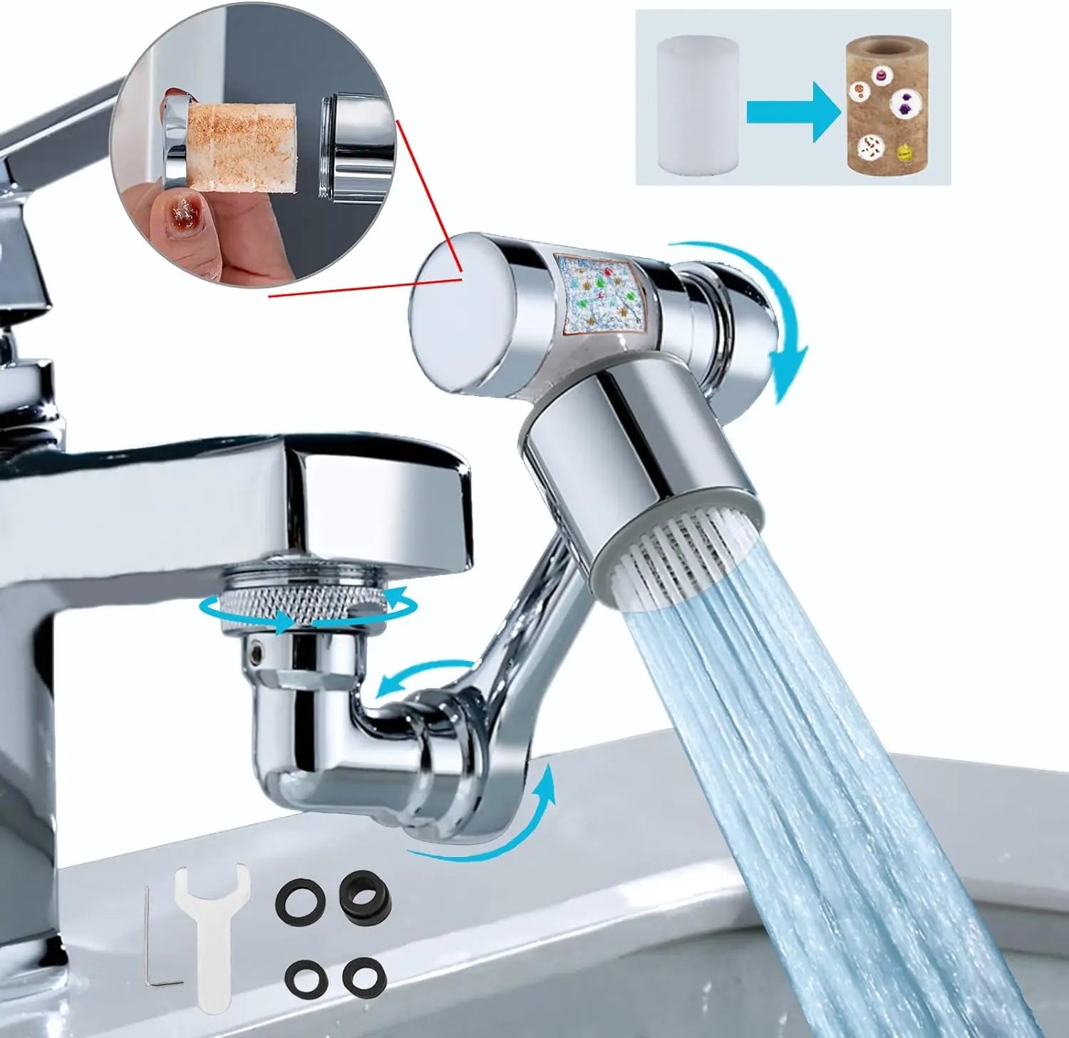 1080° Rotating Faucet Extender with Filter with Filter - 2 Spray Modes - Loovy # 