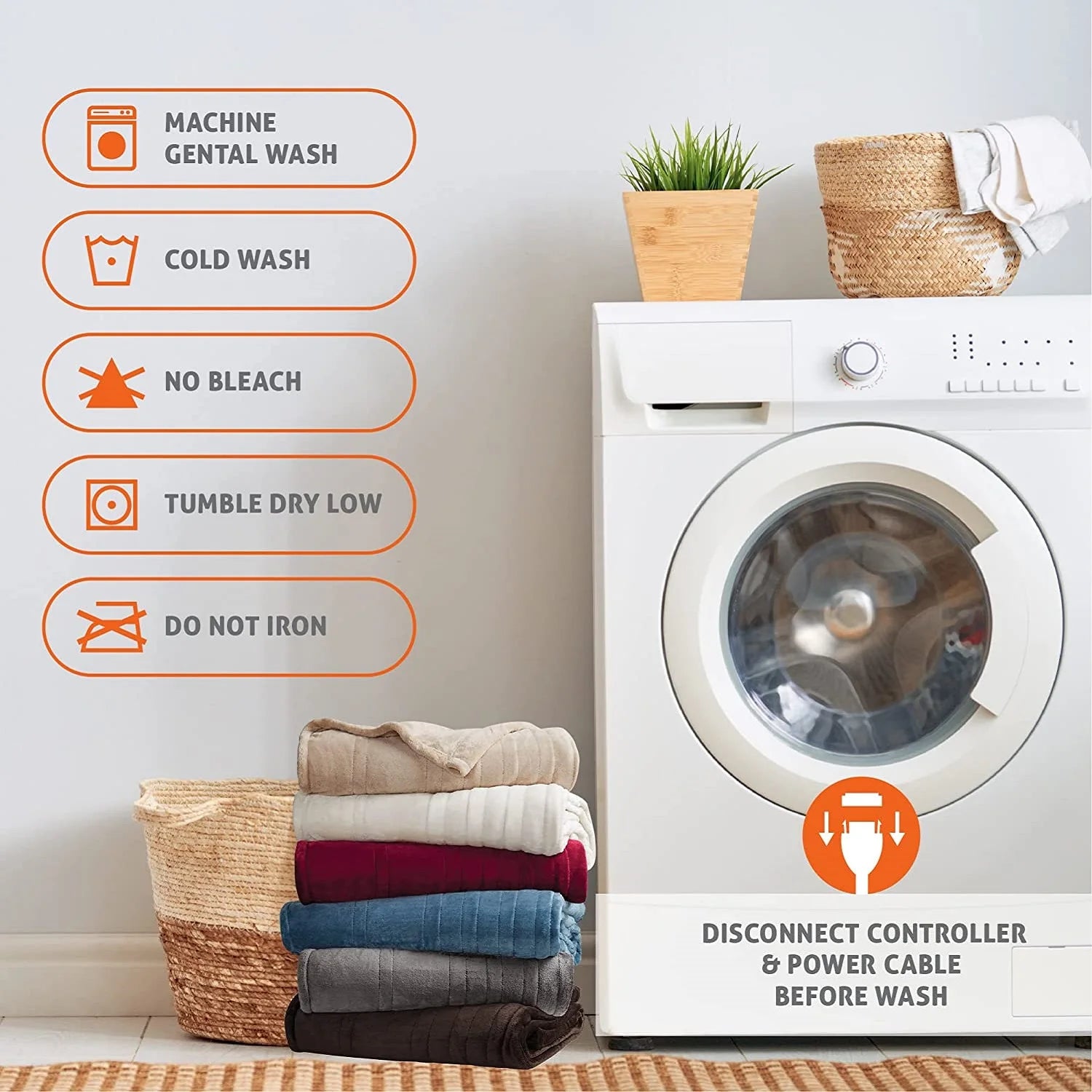 50x60 Inch Electric Heated Blanket – Soft Cashmere Throw with 6 Heating Levels & 4-Hour Auto-Off - Loovy # 