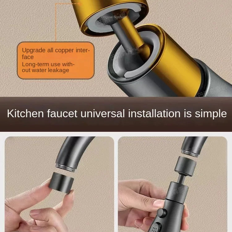 Elegant 360° Rotating Faucet Extender - Anti-Splash for Kitchen & Bathroom Sinks - Loovy # 