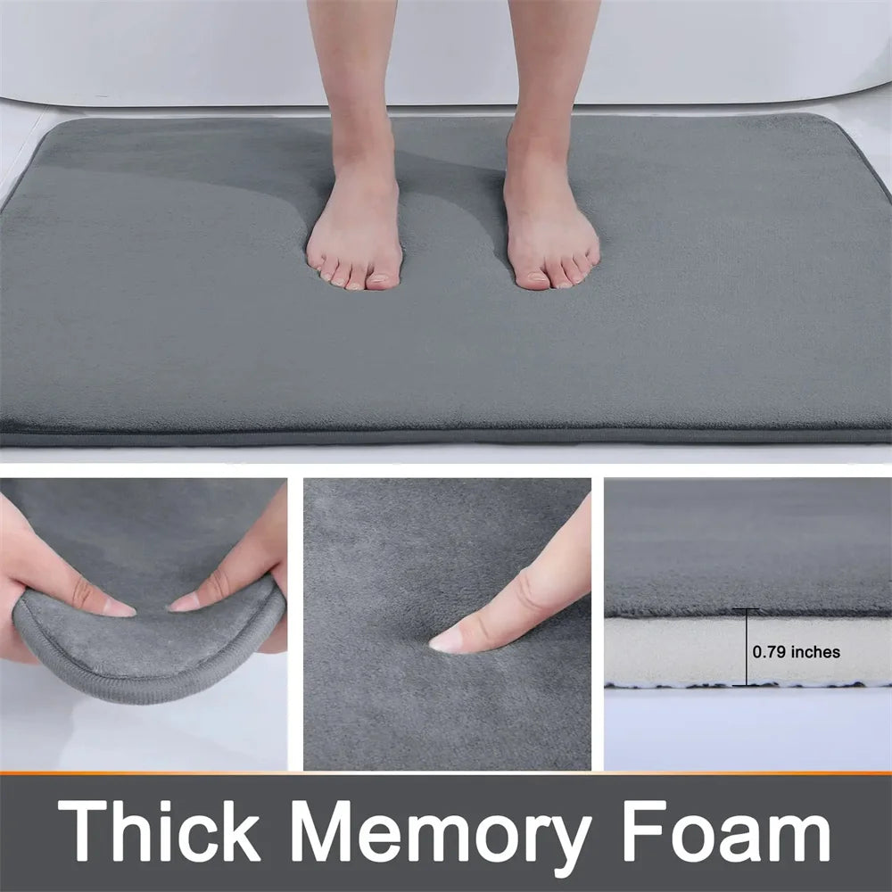 Memory Foam Bath Mat – Super Absorbent, Non-Slip Bathroom Rug, Bathrooms, restrooms, kitchens & doorways - Loovy # 