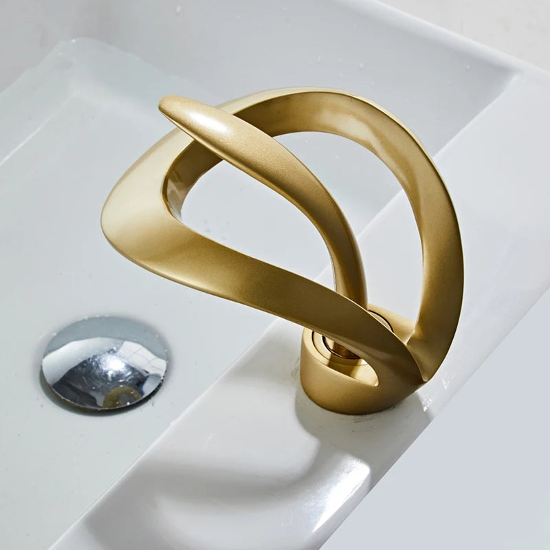 Creative Matte Golden Bathroom Basin Faucet – Modern Elegance for Your Sink - Loovy # 