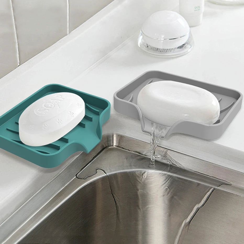 Silicone Soap Dish with Drainage - Self-Draining for Bathroom & Kitchen - Loovy # 