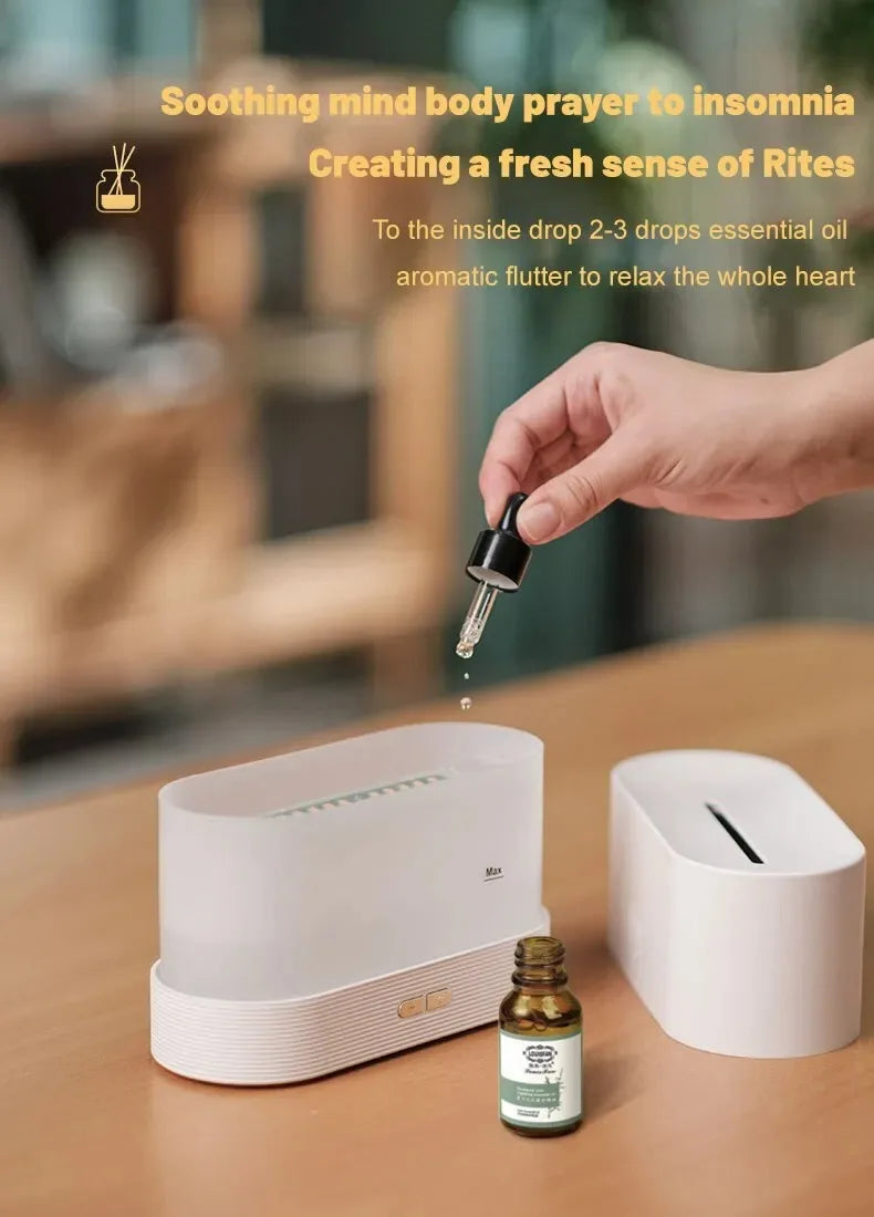 Ultrasonic Aroma Diffuser – Cool Mist Maker with LED Flame Lamp - Loovy # 