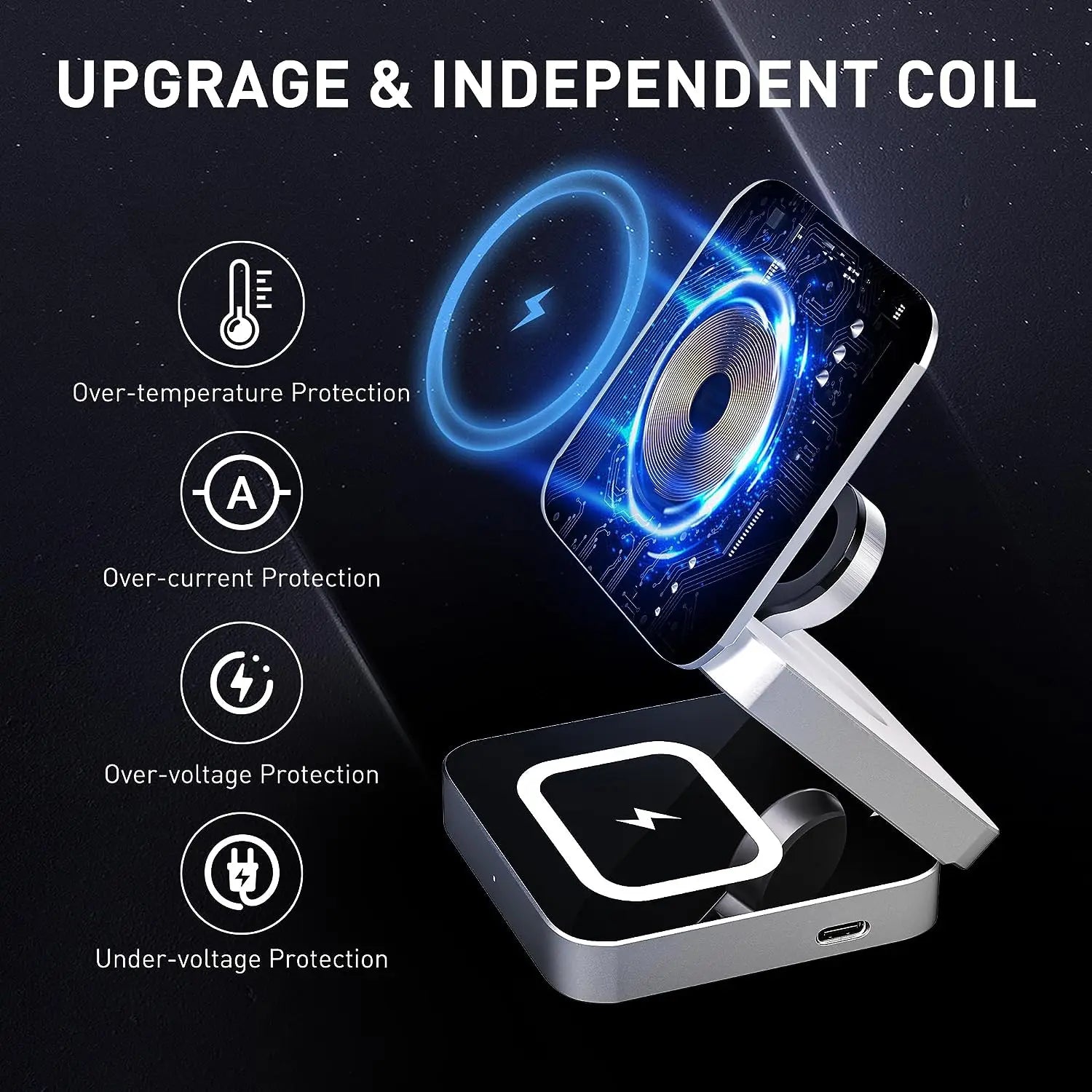 30W 3-in-1 Magnetic Wireless Charging Dock Station for-iPhone, AirPods, and Apple Watch - Loovy # 