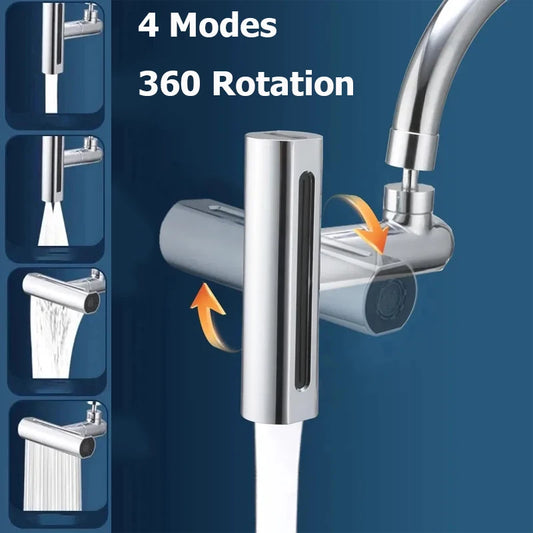 4-in-1 Kitchen Faucet Extender with 360° Swivel - Waterfall, Stream, & More - Loovy # 