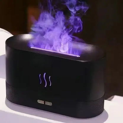 Ultrasonic Aroma Diffuser – Cool Mist Maker with LED Flame Lamp - Loovy # 