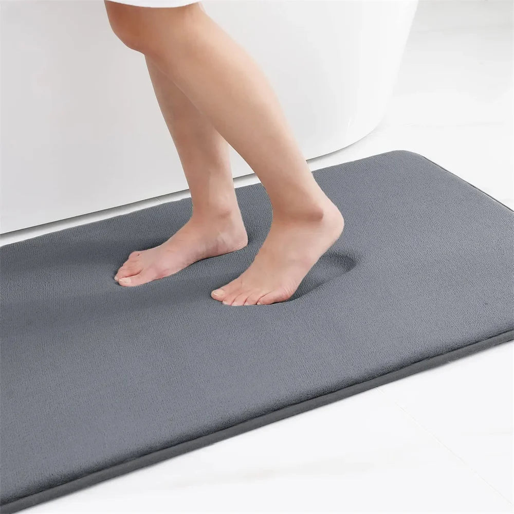 Memory Foam Bath Mat – Super Absorbent, Non-Slip Bathroom Rug, Bathrooms, restrooms, kitchens & doorways - Loovy # 