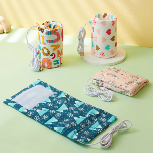 USB Milk & Water Warmer Bag – Portable Baby Bottle Heater for Travel, Stroller, and Nursing | Insulated Cartoon Design, 180ml Capacity - Loovy # 