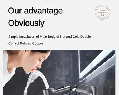 360-Degree Rotating Pull-Out Bathroom Faucet with Hot and Cold Water Control - Loovy # 