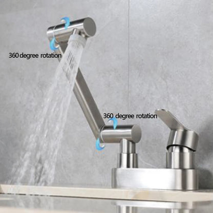 304 Stainless Steel Sink Faucet – Deck-Mounted, 360° Rotating Hot & Cold Mixer - Loovy # 