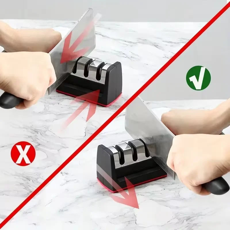 3-Stage Knife Sharpener - Quickly Sharpen Kitchen Knives with Ease - Loovy # 