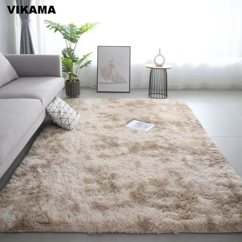 Modern Minimalist Luxury Living Room Carpet - Silk Wool Non-Slip Rug - Loovy # 