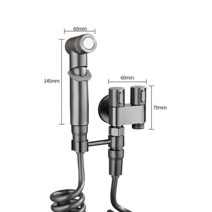 Zinc Alloy Wall-Mount Toilet Bidet Sprayer Set with Dual Outlet - Loovy # 