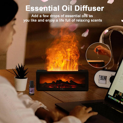 Flame Aroma Humidifier with Essential Oil Diffuser & Remote Control - Loovy # 