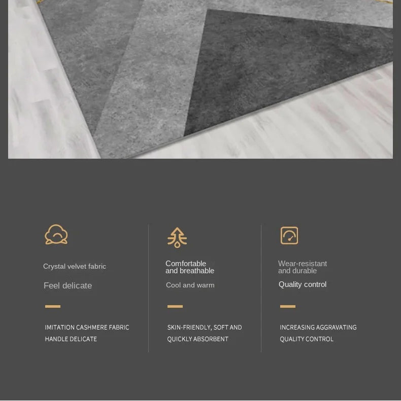 Modern Geometric Line Carpet – Crystal Velvet Mat for Living Room, Bedroom, and More - Loovy # 