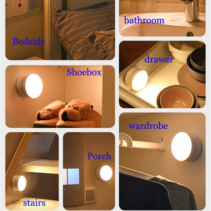 360° Rotating PIR Motion Sensor Night Light – Wireless Rechargeable LED Lamp - Loovy # 