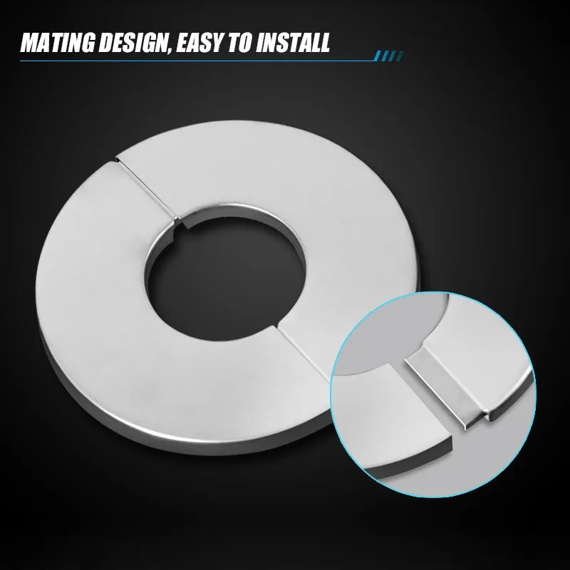 Decorative Stainless Steel Faucet Cover – Self-Adhesive Water Pipe Wall Hole Covers for Bathroom & Kitchen - Loovy # 